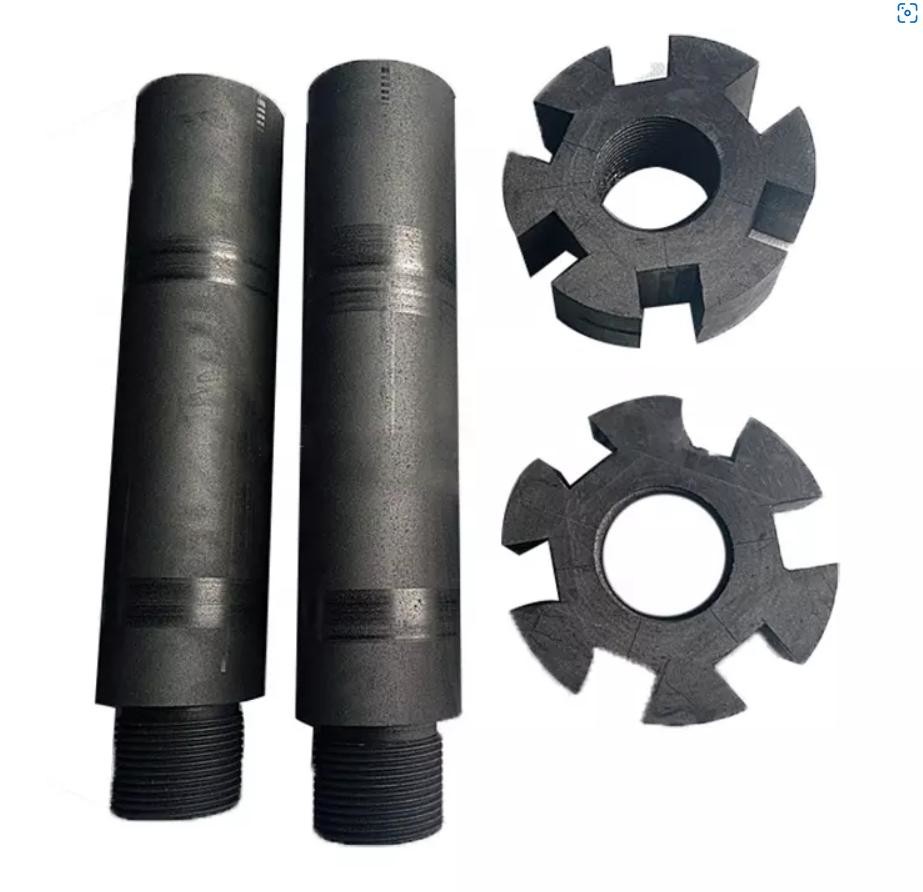 Antirust Isostatic Graphite Rotor And Shaft Superfine Sythetic Graphite Vanes