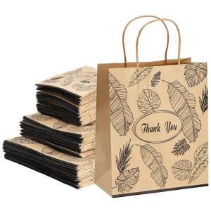China Assorted Color Middle-Size Kraft Paper Bags With Handle Gift Bag For Wedding Party Favor Decorations wholesale