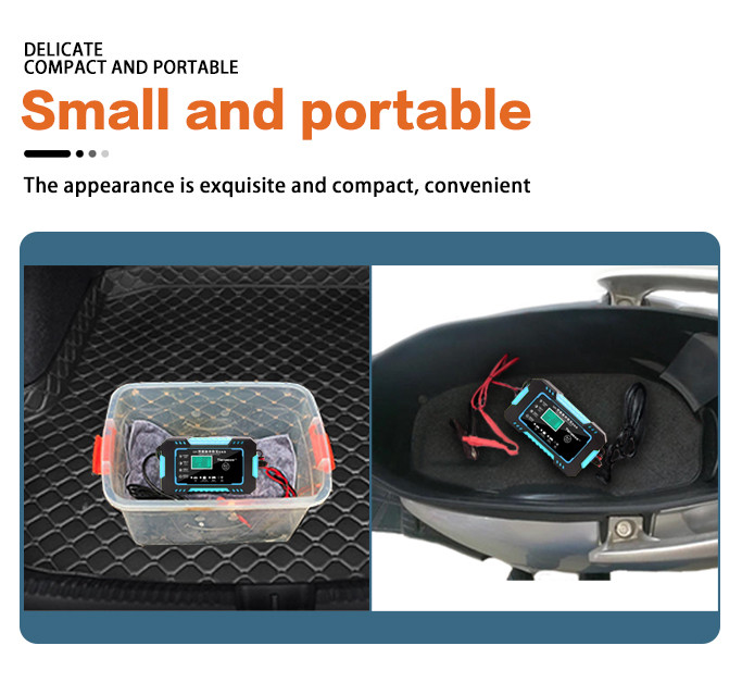 12V 24V AGM GEL Battery Intelligent Pulse Repair Charger Portable