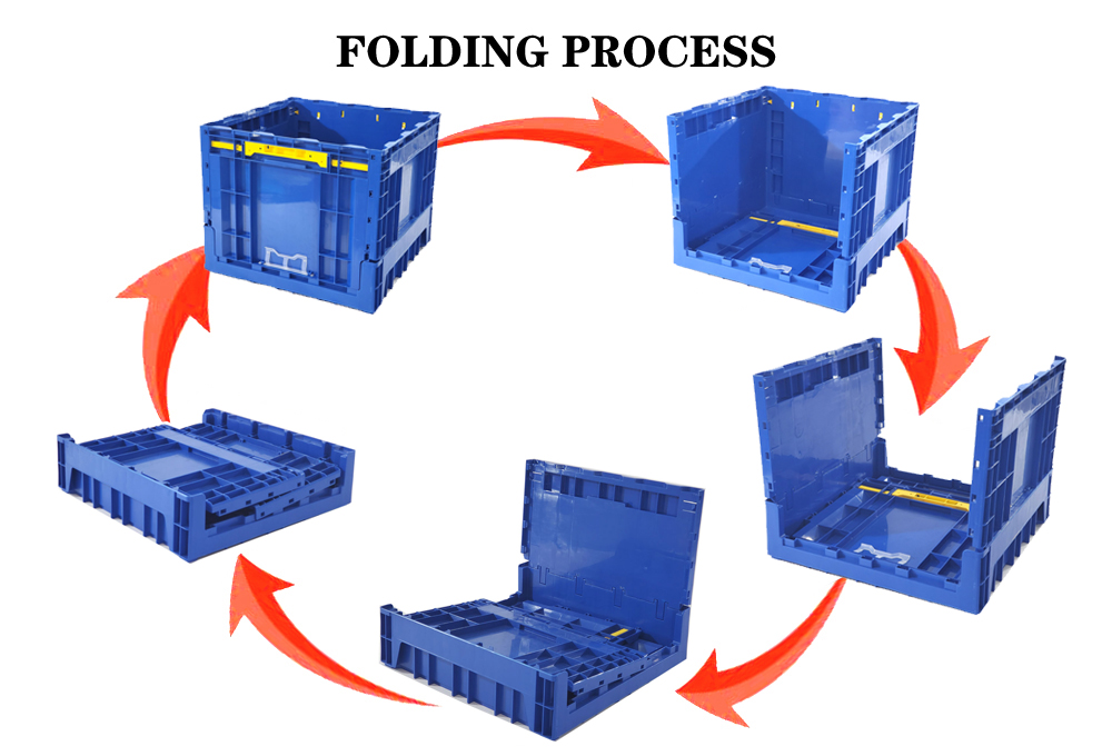 Vegetable Plastic Collapsible Storage Bins Warehouse Storage Logistic Transport