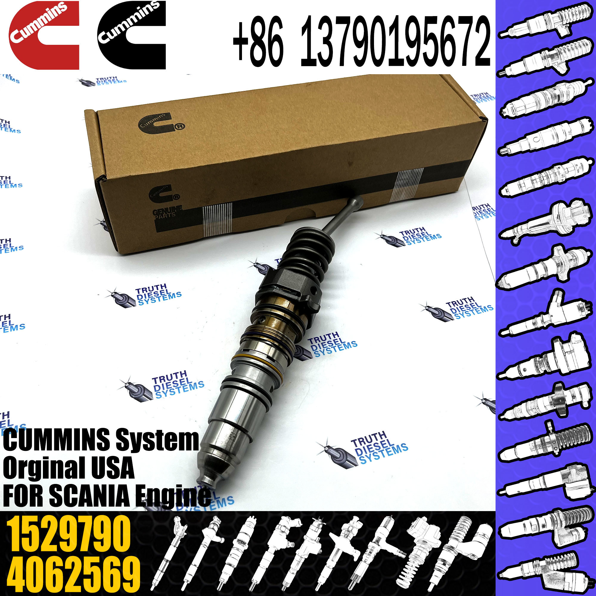 Diesel Engine Fuel Injector 1764365 1764364 1731091 1464994 1511696 1529790 for C-UMMINS engine