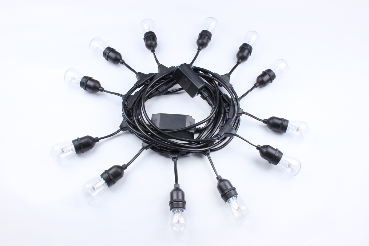 24ft LED Outdoor Weatherproof led string lights Vintage Edison Remote Control Festival Temperature 2200K 3500K S14 Edison Light