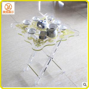 China OEM/ODM Customized fashion foldable acrylic coffe table tea table wholesale