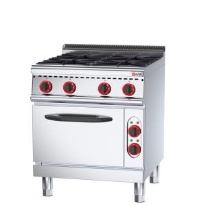 China Electric Oven Commercial Gas Range 4 Burners for Restaurant Kitchen 143KG Capacity wholesale
