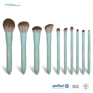 China Wooden Handle 10pcs Alu Ferrules Cosmetic Makeup Brush Set wholesale