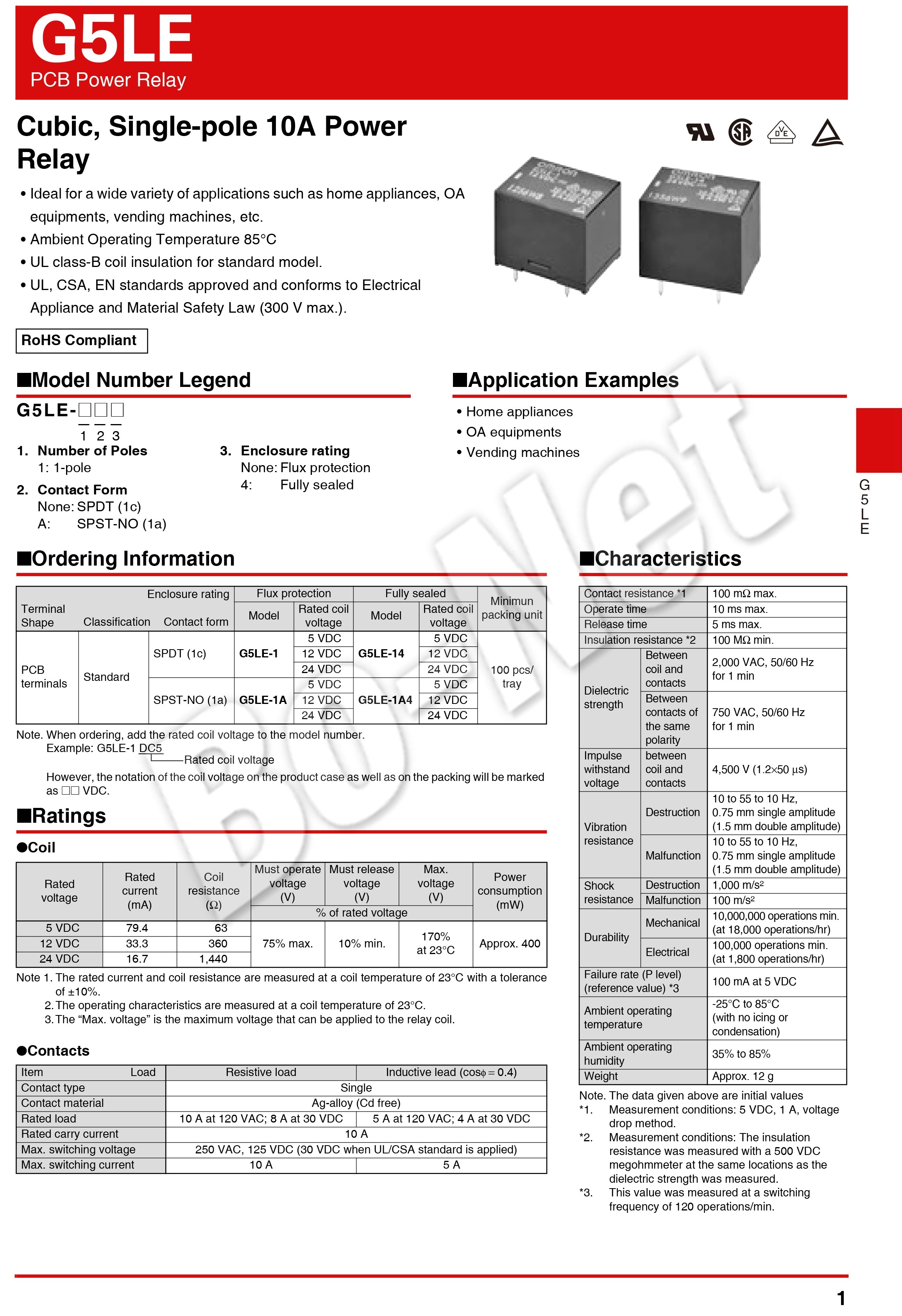 G5LE-14-5VDC Omron orignal new electromagnetic relay G5LE-14-5VDC
