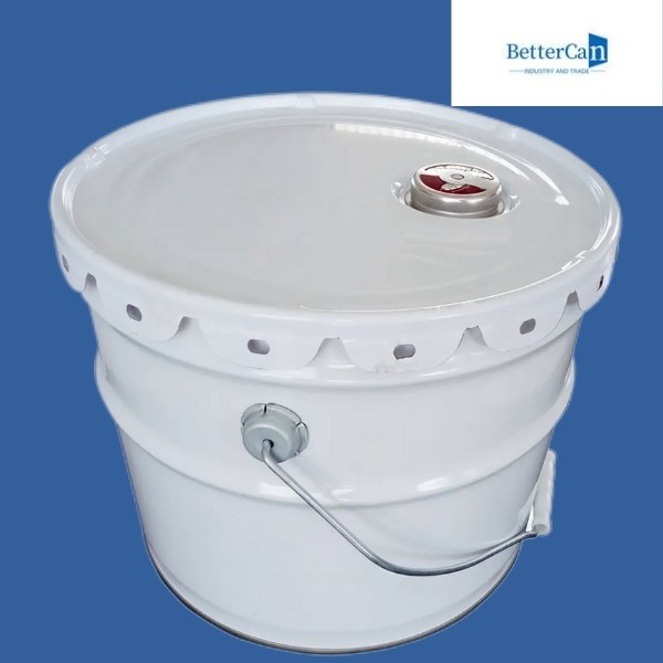 0.32mm-0.43mm Metal Paint Pail 20l Black Bucket With Lid
