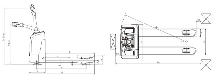 Mini Type Electric Pallet Truck With Smallest Turning Radius High Efficiency