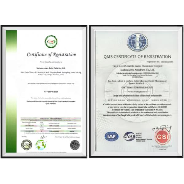 ISO certification documents
