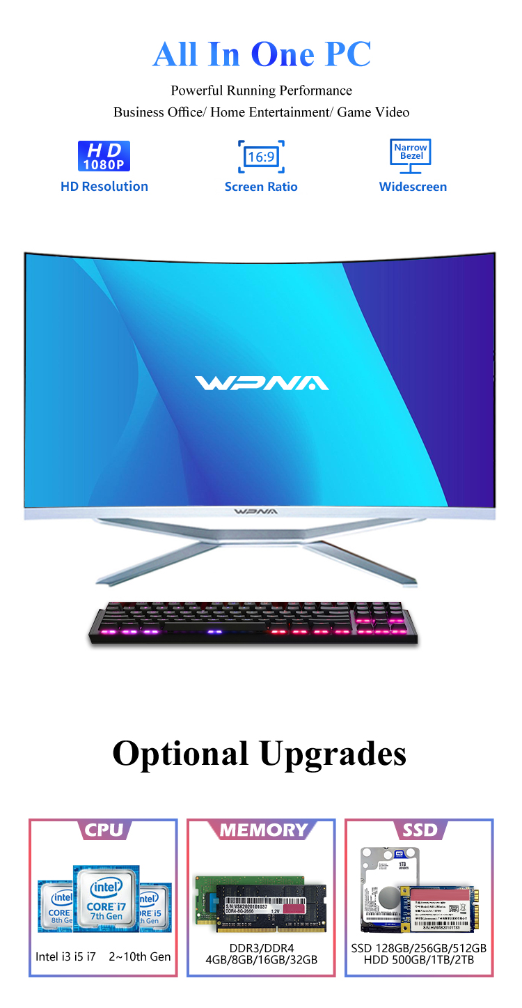 1920x1080 16 9 Resolution Core i3 i5 i7 FHD Graphics All In One PC for Gaming Series