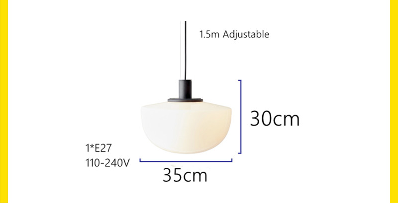 Denmark Design Glass Pendant Lamp White Transparent Kitchen Living Room Bank Pendant Lamp(WH-GP-135)