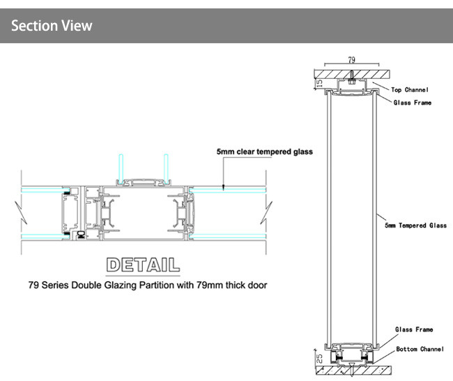 Soundproof Acoustic Office Aluminum Glass Partition wall Dividers space double glass white color