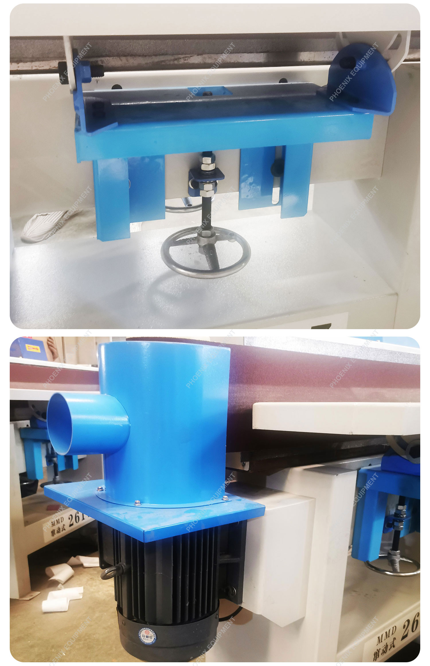 Double Table Belt Sander Machine MMD2617 for Woodworking Easy to Operate 350 KG Weight