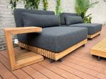 7 Seater Luxury Teak Wood Outdoor Patio Sofa Set Armless Sofa Size W99 x D104 x