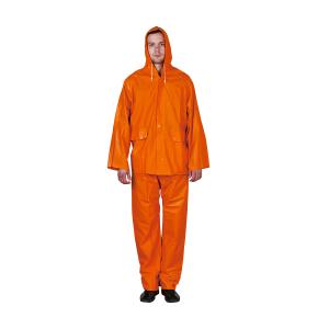 China R101-O 100% Water Proof Rain Jacket Pant PVC Polyester Hooded Raincoat 0.25-0.55mm Thickness wholesale