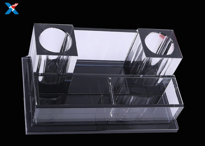 KTV Crystal Acrylic Microphone Stand , Smooth Surface Clear Plastic Display Box