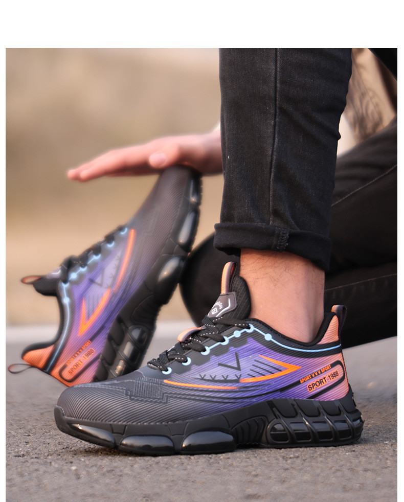 Flying Weave Work Air Cushion Sole Industrial Safety Shoes