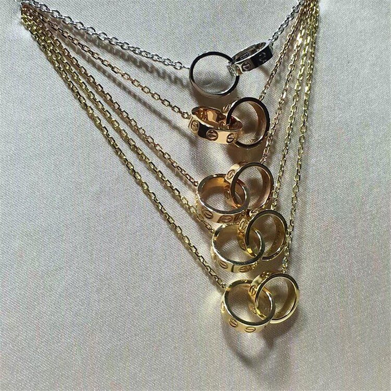 C double ring necklace 18k gold white gold yellow gold rose gold bracelet Jewelry factory in Shenzhen, China