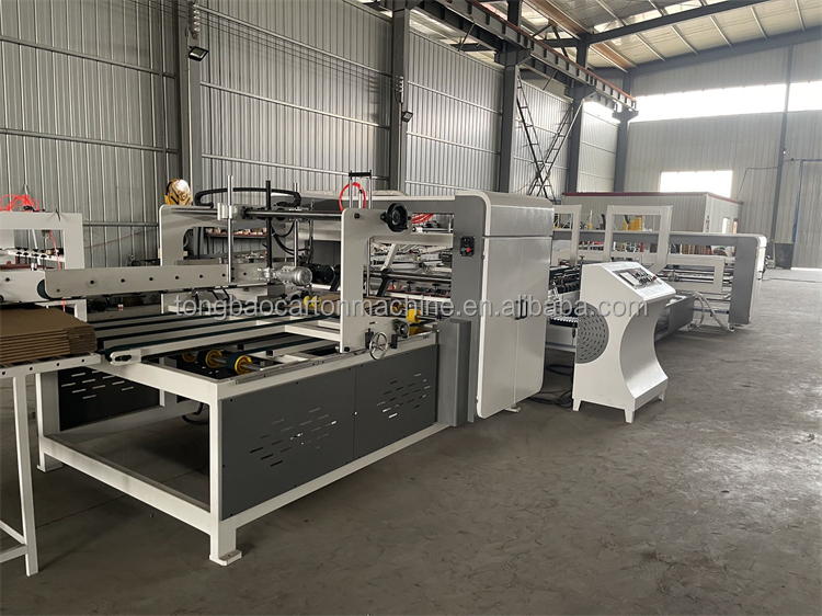 Corrugated Packaging Cartons Automatic Folder Gluer And Stitcher Bundling Machine