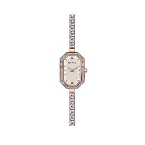 China 34x19mm Stainless Steel Quartz Watch Polytope Bracelet With Large Zircon wholesale