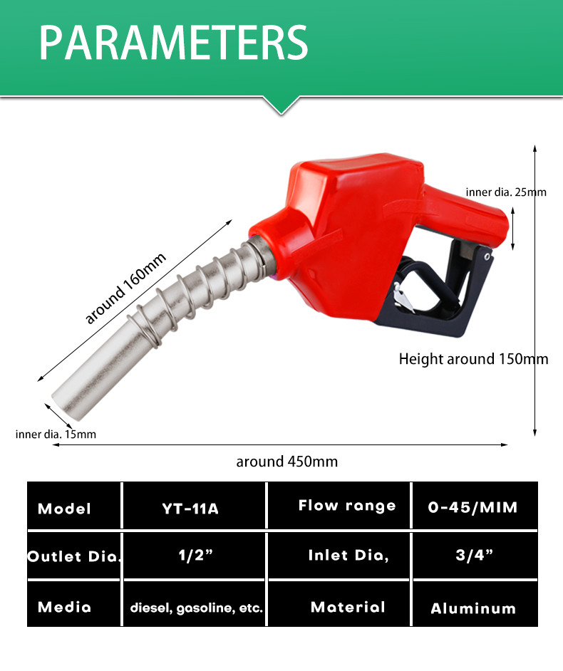 0-45l/MIN Diesel Fuel Nozzle Auto Shut Off For Petrol Gasoline Station