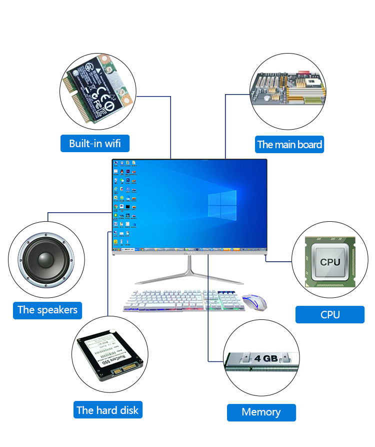 Business Gaming 21.5" Laptops Core I3 I5 I7 Aio Computers with 2 GB Video Memory Type