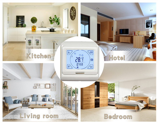 Touch Screen Weekly Programmable Electronic Room Thermostat 230V 16A