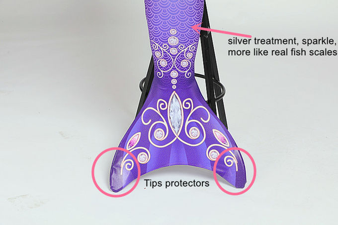 Children Birthday Party Princess Mermaid Tails With Shiny Fish Scale Texture Design