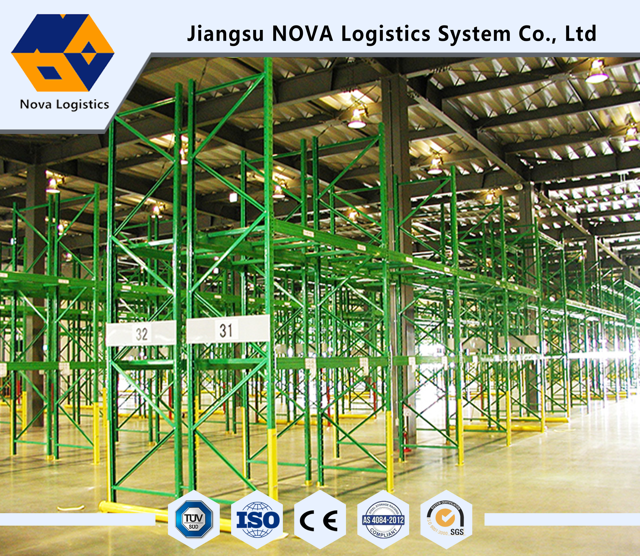 Warehouse Industrial Storage, Q235B Pallet Storage Shelves For Handling Equipment