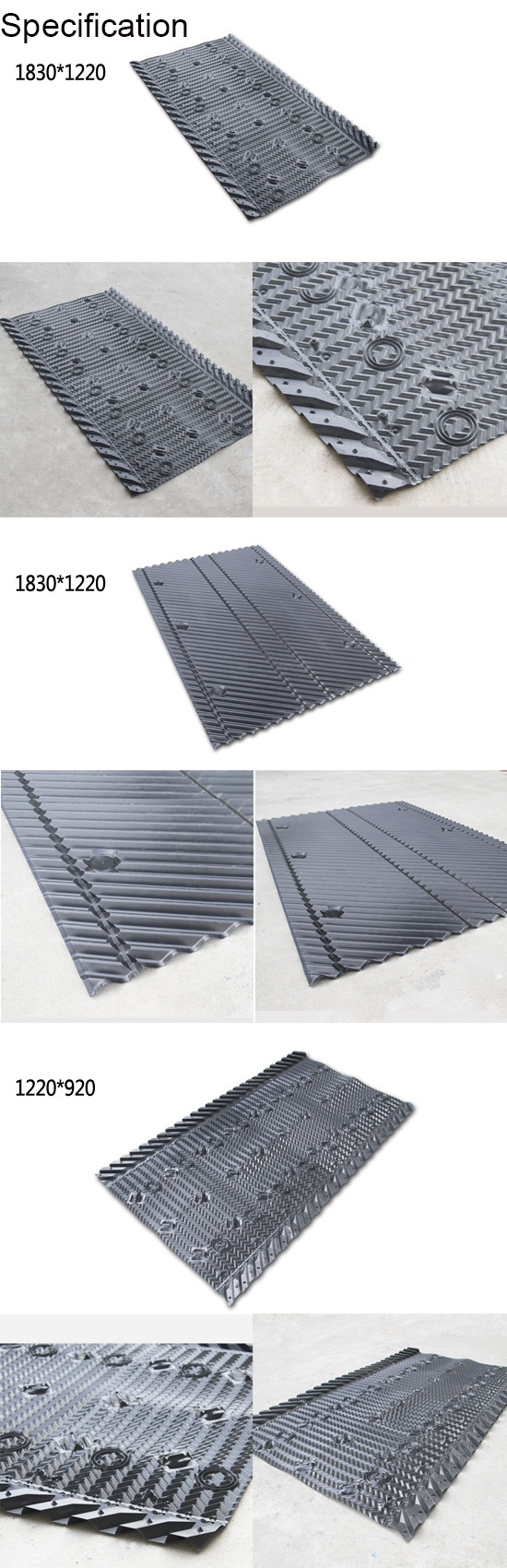 5 Feet Cooling Tower Fill Material Crossed Corrugations Cooling Tower Infill Material