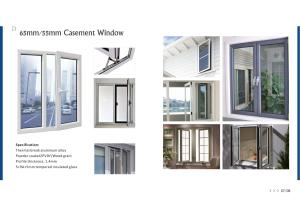China UV Protected 65mm/55mm Casement Aluminum Window With Screw Fixing wholesale