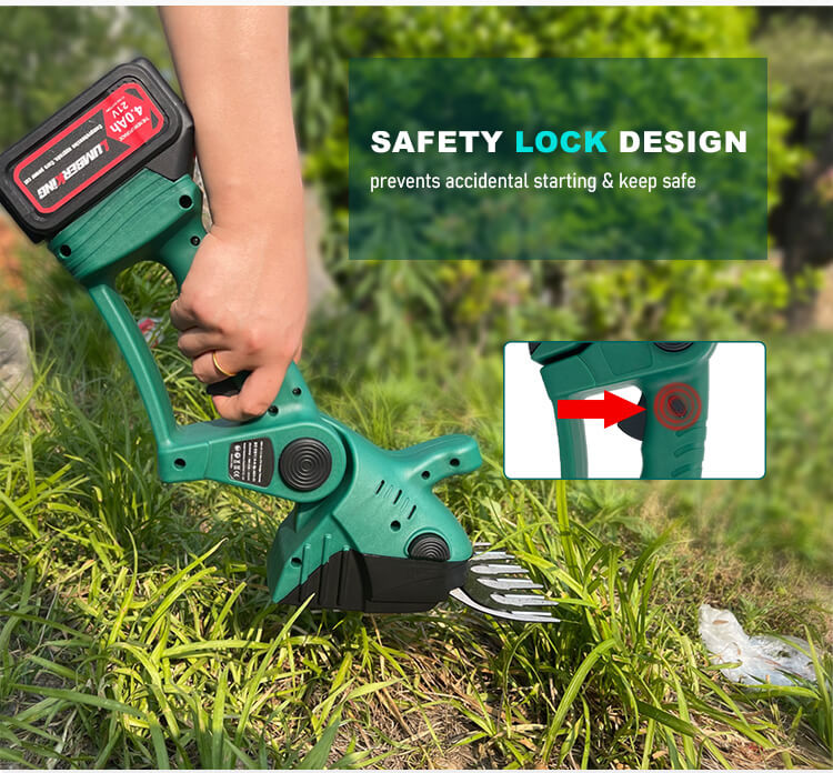 Lightweight Lithium Hedge Trimmer With Detachable Grass Cutting Head Versatile