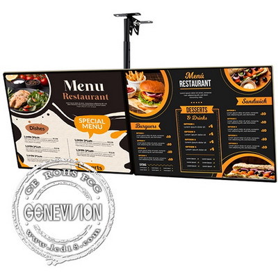 43 55 Inch FHD Narrow Bezel Hanging Wall Mount LCD Display Restaurant Menu