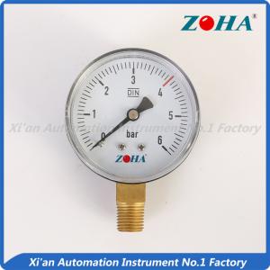 China Steel Case Brass Internal Pressure Gauge , Bottom Fuel Pressure Gauge wholesale