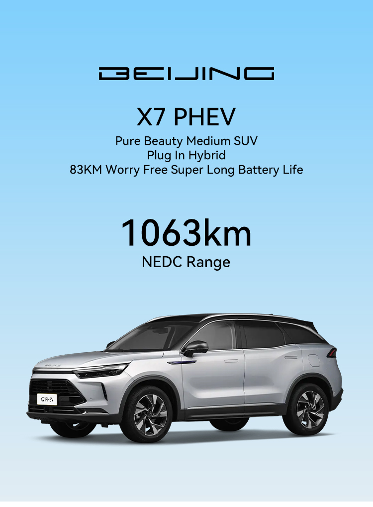 2023 Beijing X7 PHEV 180km/h Hybrid Car 0km 4 Four Wheel Electric Vehicle 0km Used Cars Left Hand Drive and High Speed