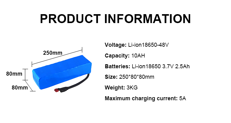 Chargeable Lithium Ion Battery Pack 48v 10ah Electric Scooter Battery Pack