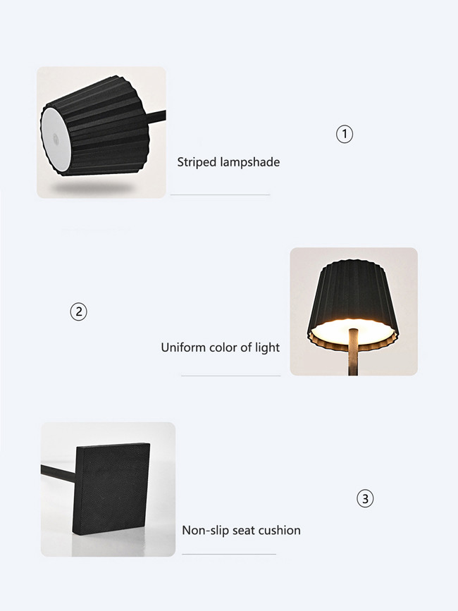 Eye Protection LED Table Lamp Cordless Rechargeable Battery Touch Control