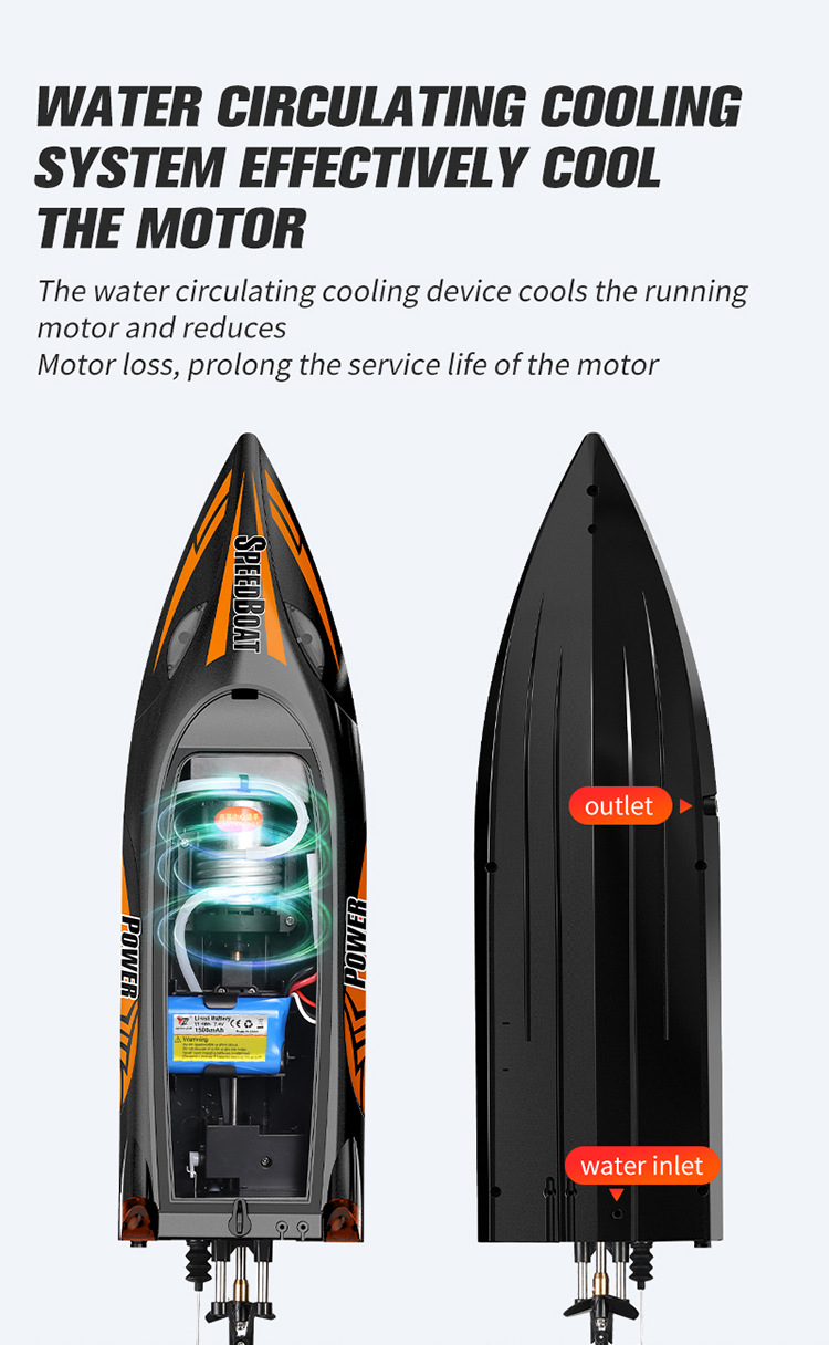 2 CHANNELS Control Electric Boat with 35km/H High Speed and Night Navigation Lights