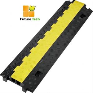 China Outdoor Cable Protector Rubber Speed Hump 2 Channel Low Profile Speed Bump wholesale