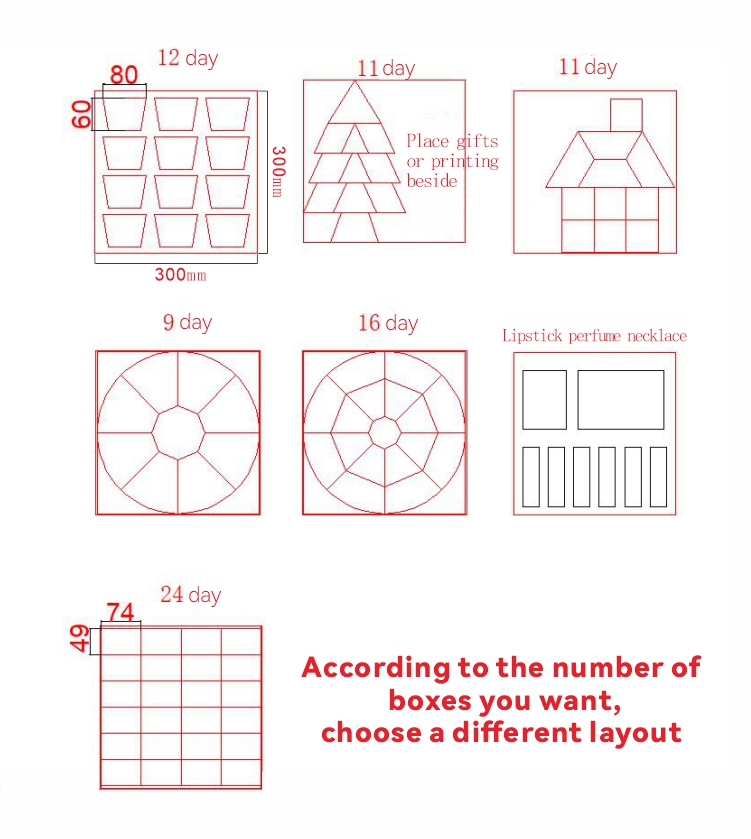 Business Shopping Custom Logo Paper Gift Advent Calendar Box Double Doors Packaging Empty Cosmetic Mystery Box