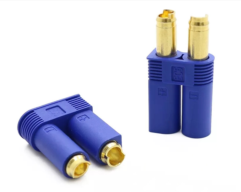 5mm EC5 RC Battery Connectors Gold Plated With Blue Plastic Housing