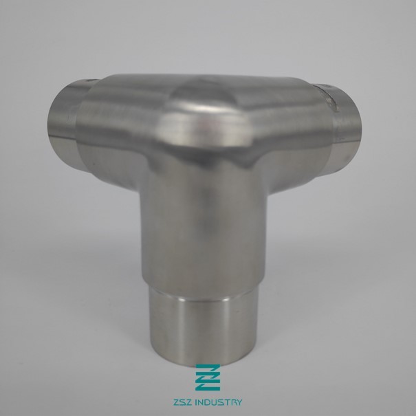 42.4mm X 2.0mm Tee Stair Rail Connectors Round Support 90 Degree Angle