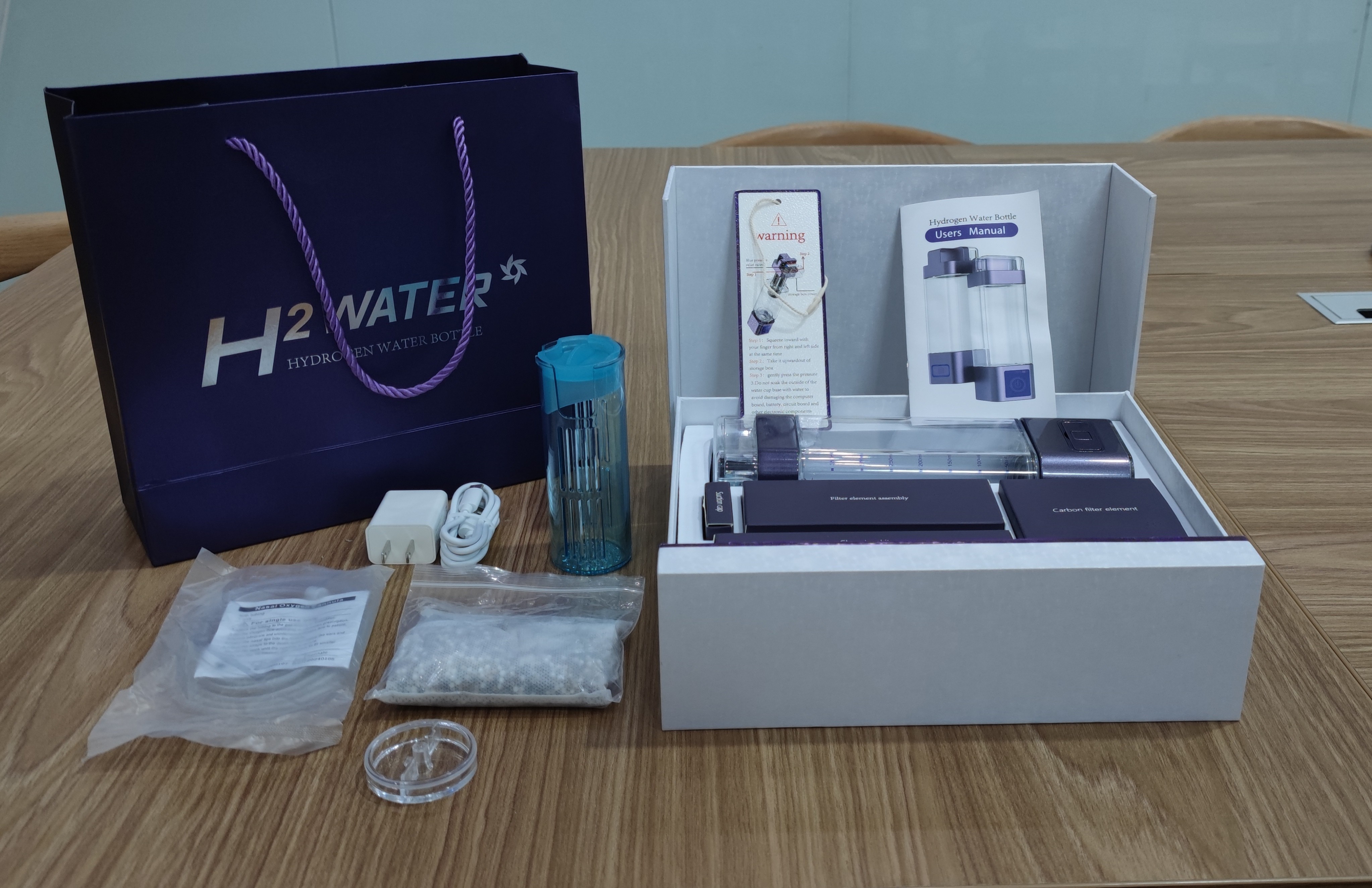 PEM Electrolyzer Hydrogen Water Purifier Bottle With Filter Hydrogen Water Maker 2000 - 9000 ppb