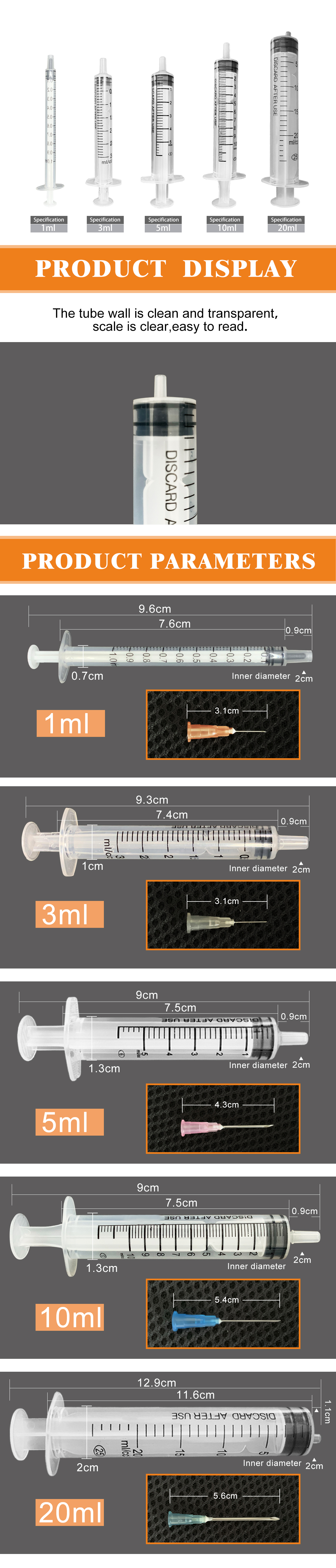 Medical PP Injection 120ml Syringe Disposable 2ml Syringe With Needle
