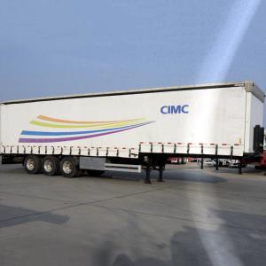 China Soft Side12m 40Ton Tri Axle Tarp CIMC Curtain Van Trailer wholesale