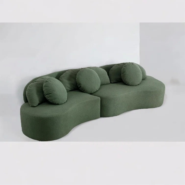 Customized Boucle Fabric Sofa White Fabric Couch Set Home Luxury