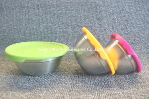 China Stainless Steel 201 6pcs Multi Color Snack Salad Mixing Bowls 12cm 14cm 16cm wholesale