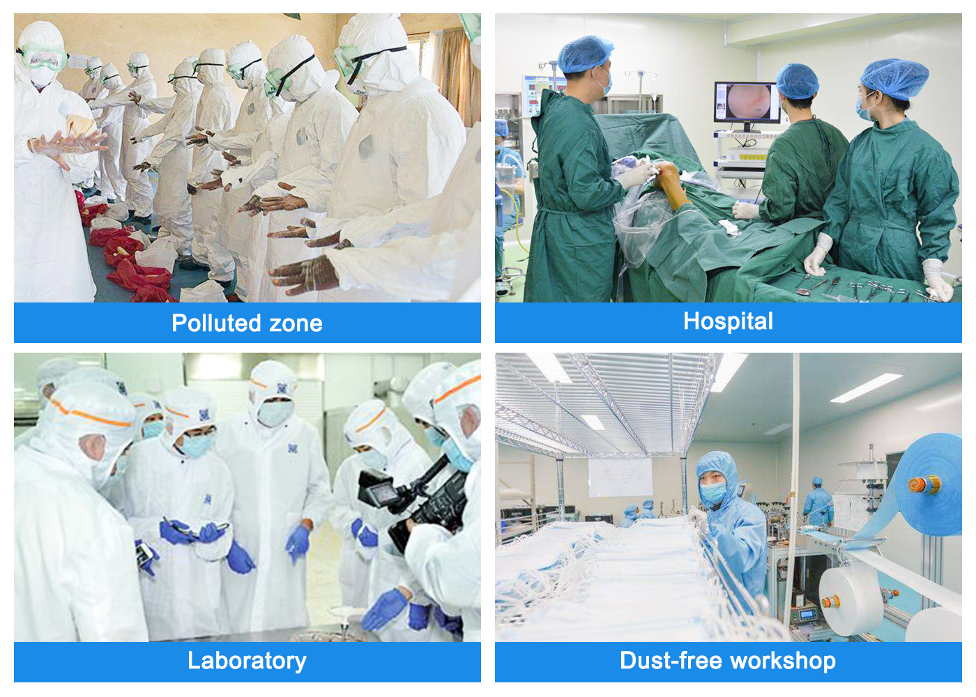 Protective Isolation Medical Surgical Cap , Disposable PE PP Non Woven Surgical Hood Cap