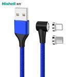 Antiwear LED USB Magnetic Charging Cable Nylon Braided For Smartphone