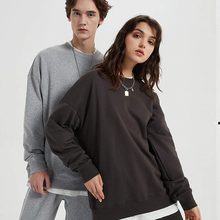 Crew Neck Organic Pure Felpa Uomo 350g Moletons Camisa De Entrenamiento 100%Cotton Sweatshirt Pullover Hoodie